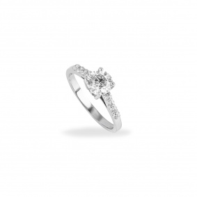 White Gold Round Brilliant Cut Diamond Ring 0.94ct H-I/VS White Gold Round Brilliant Cut Diamond Ring 0.94ct H-I/VS